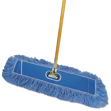 Boardwalk® Dry Mopping Kit, 24 X 5 Blue Synthetic Head, 60" Natural Wood-metal Handle freeshipping - TVN Wholesale